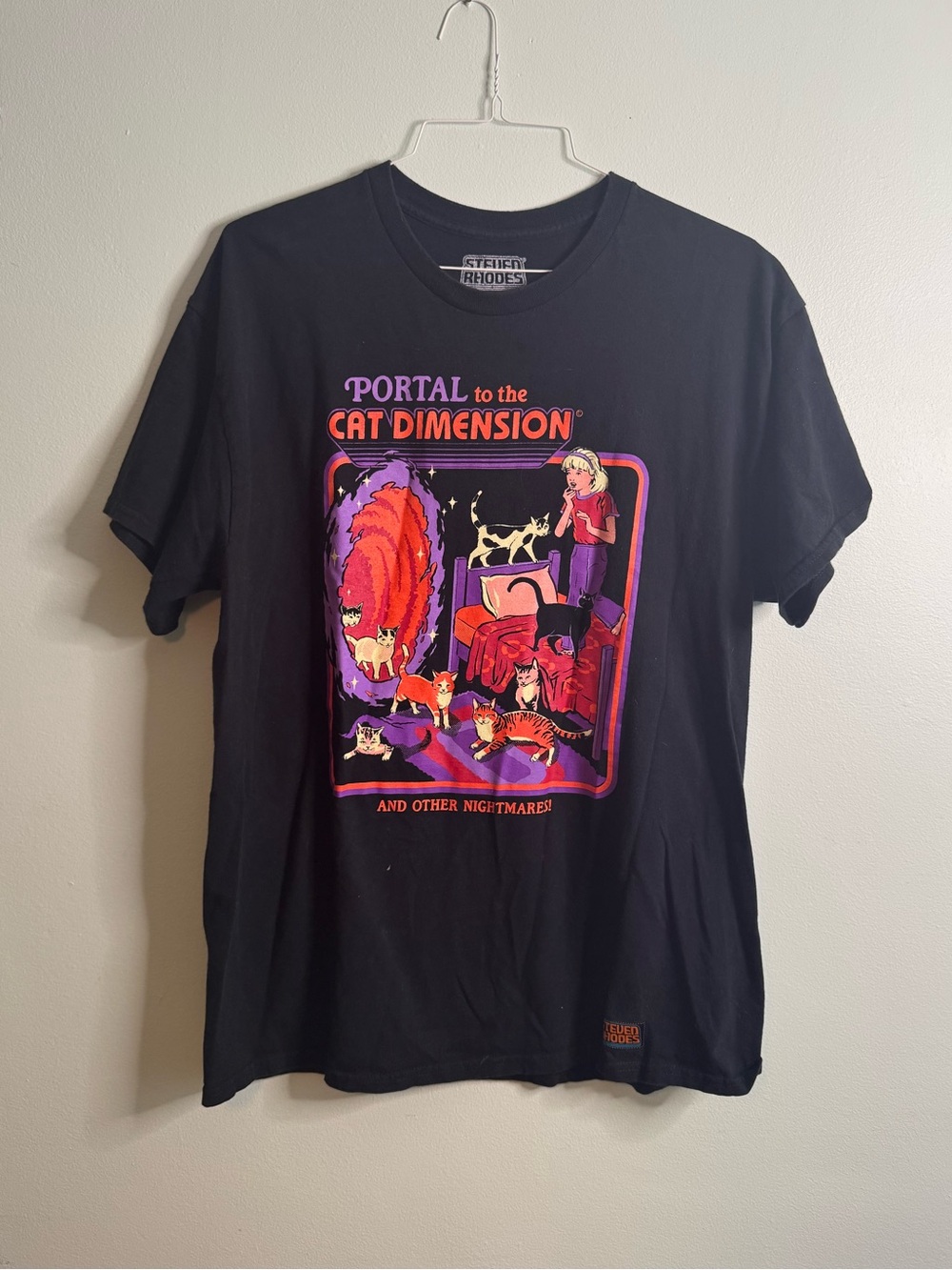 Steven Rhodes Portal to the Cat Dimension Graphic Tee (XL)